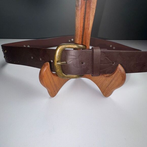 butterfly accents Y2K brown belt size large - Picture 1 of 5